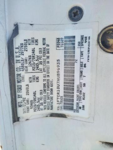 Photo 10 from auction – 1992 FORD RANGER with VIN 1FTCR10U7NUB96935