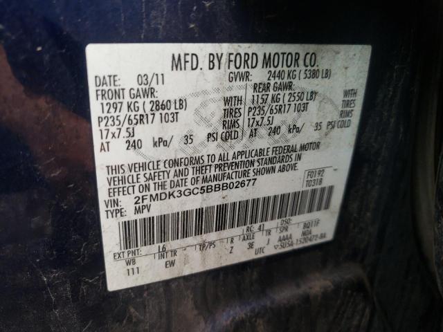 Photo 10 from auction – 2011 FORD EDGE SE with VIN 2FMDK3GC5BBB02677