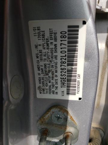 Photo 10 from auction – 2002 HONDA CIVIC EX with VIN 1HGES26782L017180