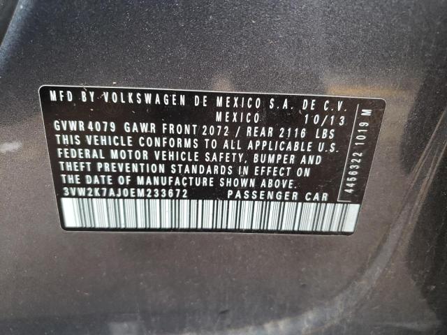 Photo 10 from auction – 2014 VOLKSWAGEN JETTA BASE with VIN 3VW2K7AJ0EM233672