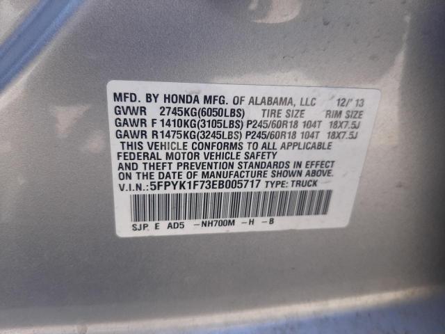 Photo 10 from auction – 2014 HONDA RIDGELINE with VIN 5FPYK1F73EB005717