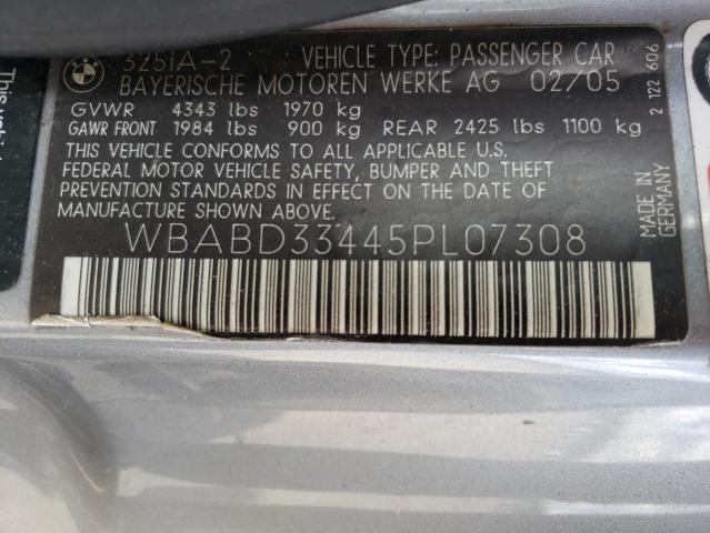 Photo 10 from auction – 2005 BMW 325 CI with VIN WBABD33445PL07308