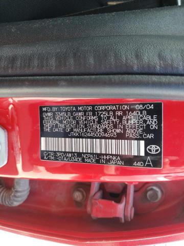 Photo 10 from auction – 2005 TOYOTA SCION XA with VIN JTKKT624450094693