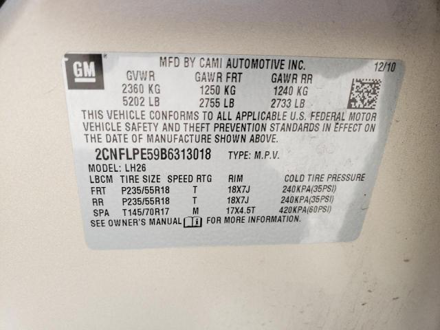 Photo 10 from auction – 2011 CHEVROLET EQUINOX LT with VIN 2CNFLPE59B6313018