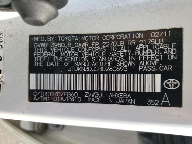 Photo 10 from auction – 2011 TOYOTA PRIUS with VIN JTDKN3DU2B0280693
