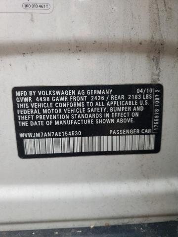 Photo 10 from auction – 2010 VOLKSWAGEN PASSAT KOM with VIN WVWJM7AN7AE154530