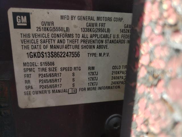 Photo 10 from auction – 2006 GMC ENVOY with VIN 1GKDS13S862247556