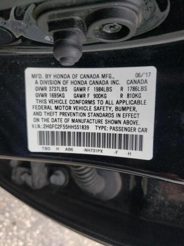 Photo 10 from auction – 2017 HONDA CIVIC LX with VIN 2HGFC2F55HH551839
