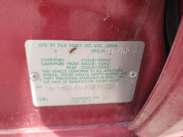 Photo 10 from auction – 2003 SUBARU FORESTER 2 with VIN JF1SG65683G743169