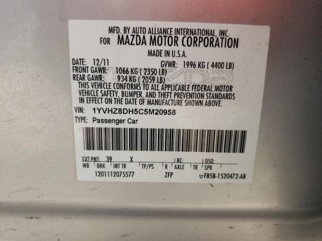 Photo 10 from auction – 2012 MAZDA 6 I with VIN 1YVHZ8DH5C5M20958