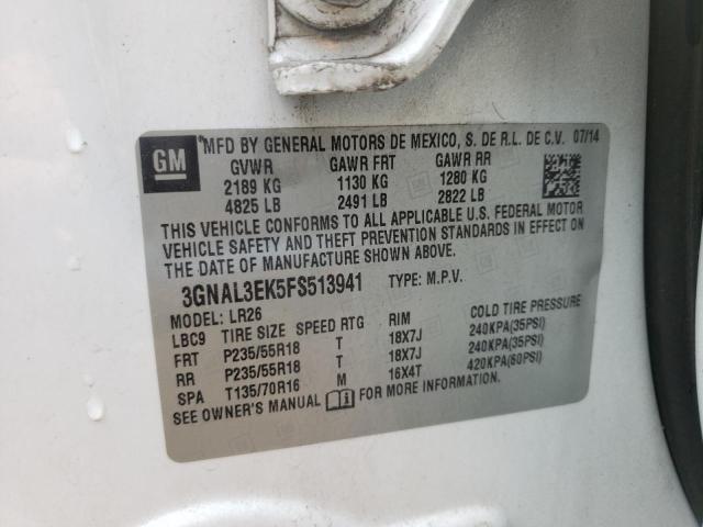Photo 10 from auction – 2015 CHEVROLET CAPTIVA LT with VIN 3GNAL3EK5FS513941