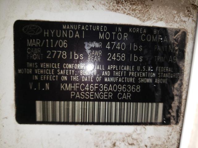 Photo 10 from auction – 2006 HYUNDAI AZERA SE with VIN KMHFC46F36A096368