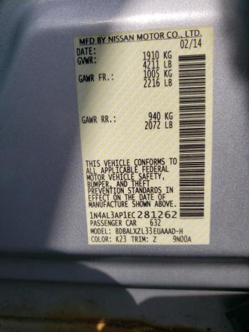 Photo 10 from auction – 2014 NISSAN ALTIMA 2.5 with VIN 1N4AL3AP1EC281262