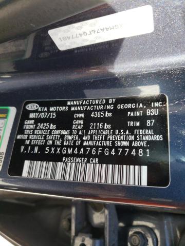 Photo 10 from auction – 2015 KIA OPTIMA LX with VIN 5XXGM4A76FG477481