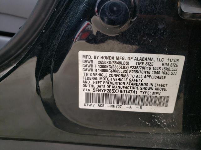 Photo 10 from auction – 2007 HONDA PILOT EXL with VIN 5FNYF285X7B014741