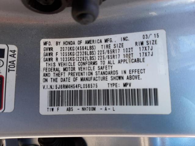 Photo 10 from auction – 2015 HONDA CR-V EX with VIN 5J6RM4H54FL056575