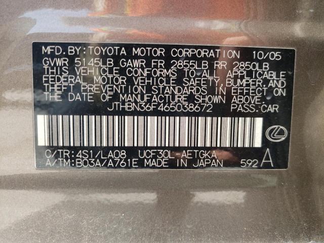 Photo 10 from auction – 2006 LEXUS LS 430 with VIN JTHBN36F465038672