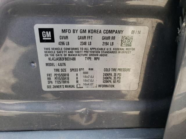 Photo 10 from auction – 2015 BUICK ENCORE with VIN KL4CJASB3FB031488