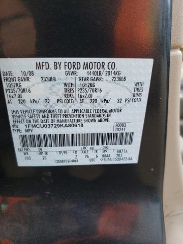Photo 10 from auction – 2009 FORD ESCAPE XLT with VIN 1FMCU03729KA80618