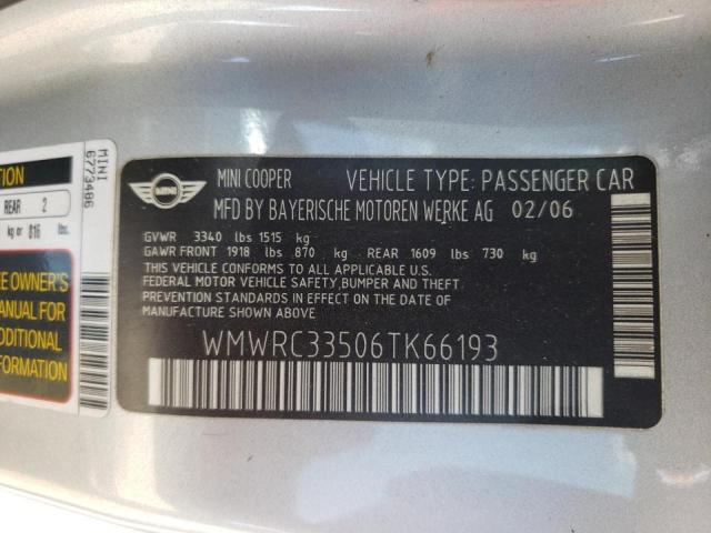 Photo 10 from auction – 2006 MINI COOPER with VIN WMWRC33506TK66193