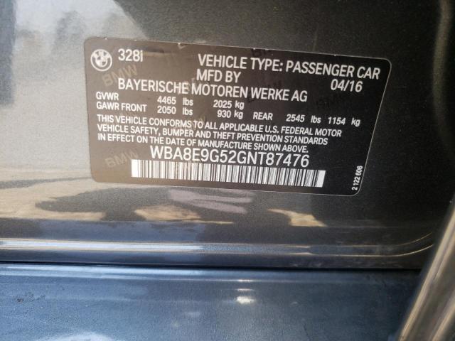 Photo 10 from auction – 2016 BMW 328 I SULE with VIN WBA8E9G52GNT87476