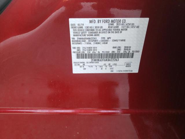 Photo 10 from auction – 2019 FORD FLEX LIMIT with VIN 2FMHK6DT6KBA22263