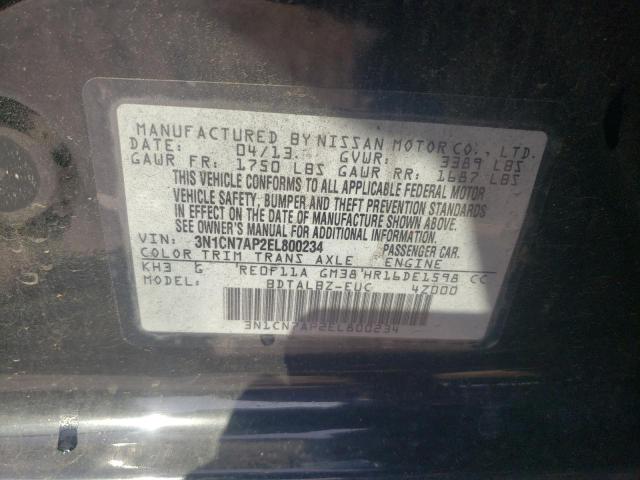 Photo 10 from auction – 2014 NISSAN VERSA with VIN 3N1CN7AP2EL800234