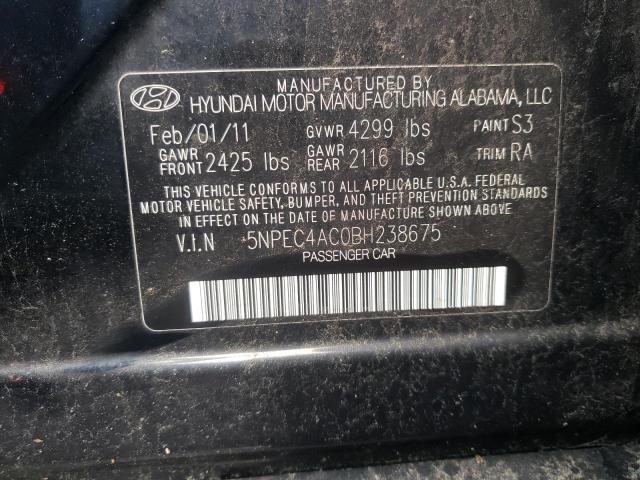 Photo 10 from auction – 2011 HYUNDAI SONATA SE with VIN 5NPEC4AC0BH238675
