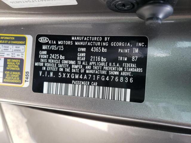 Photo 10 from auction – 2015 KIA OPTIMA LX with VIN 5XXGM4A71FG476836