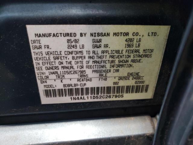 Photo 10 from auction – 2002 NISSAN ALTIMA BAS with VIN 1N4AL11D52C267905