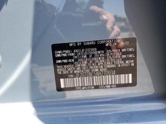 Photo 10 from auction – 2022 SUBARU CROSSTREK with VIN JF2GTDNC5NH270934