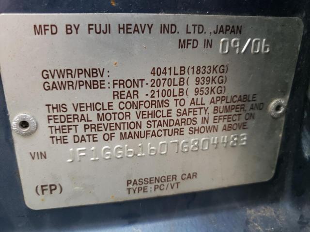 Photo 10 from auction – 2007 SUBARU IMPREZA 2. with VIN JF1GG61607G804483