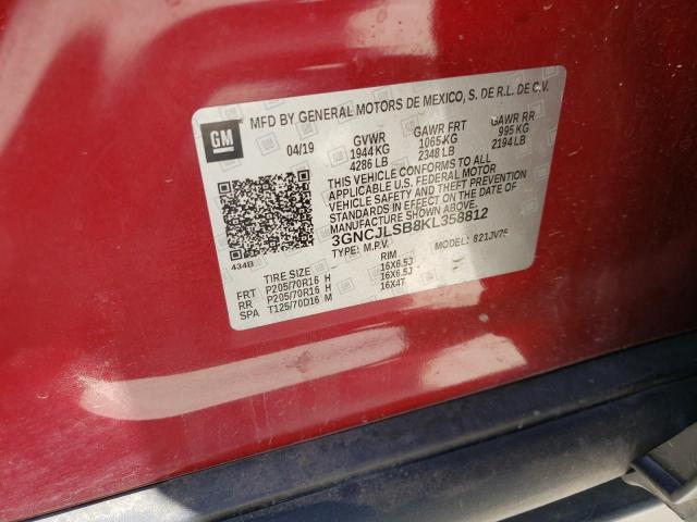 Photo 10 from auction – 2019 CHEVROLET TRAX 1LT with VIN 3GNCJLSB8KL358812