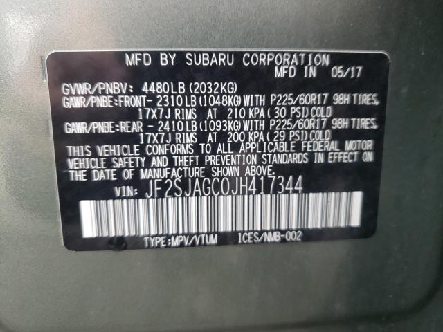 Photo 10 from auction – 2018 SUBARU FORESTER 2 with VIN JF2SJAGC0JH417344