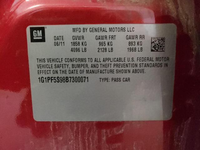Photo 10 from auction – 2011 CHEVROLET CRUZE LT with VIN 1G1PF5S98B7300071