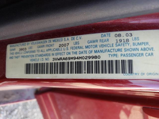 Photo 10 from auction – 2004 VOLKSWAGEN JETTA GL with VIN 3VWRA69M94M029980