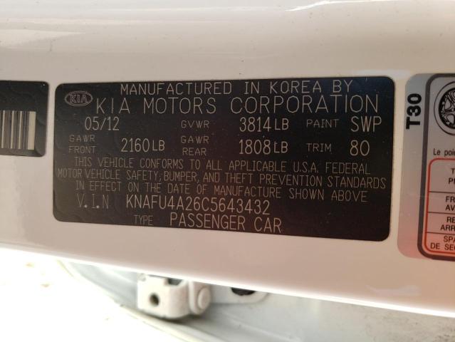 Photo 10 from auction – 2012 KIA FORTE EX with VIN KNAFU4A26C5643432