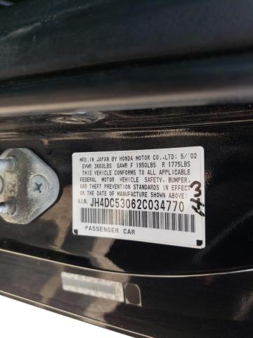 Photo 10 from auction – 2002 ACURA RSX TYPE-S with VIN JH4DC53062C034770
