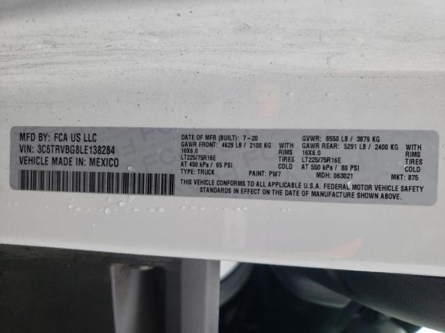 Photo 10 from auction – 2020 RAM PROMASTER with VIN 3C6TRVBG8LE138284