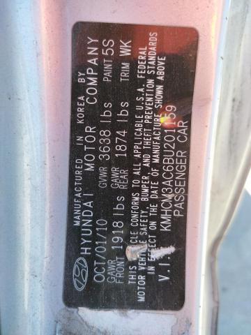 Photo 10 from auction – 2011 HYUNDAI ACCENT GL with VIN KMHCM3AC6BU201159