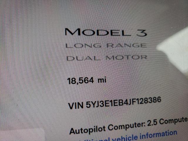 Photo 8 from auction – 2018 TESLA MODEL 3 with VIN 5YJ3E1EB4JF128386