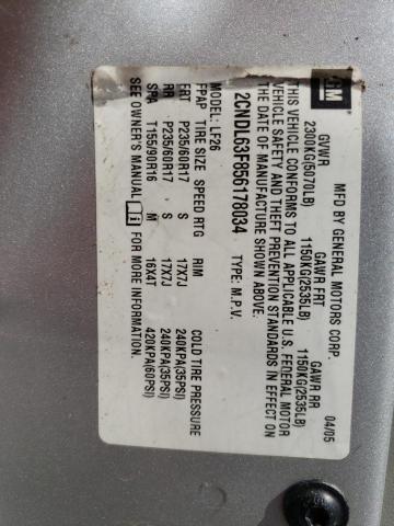 Photo 10 from auction – 2005 CHEVROLET EQUINOX LT with VIN 2CNDL63F856178034