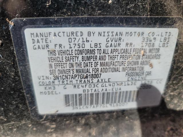 Photo 10 from auction – 2016 NISSAN VERSA S with VIN 3N1CN7AP7GL918007