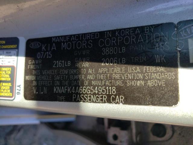 Photo 10 from auction – 2016 KIA FORTE LX with VIN KNAFK4A66G5495118