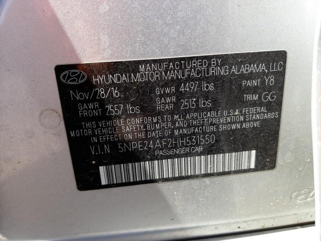 Photo 10 from auction – 2017 HYUNDAI SONATA with VIN 5NPE24AF2HH531550
