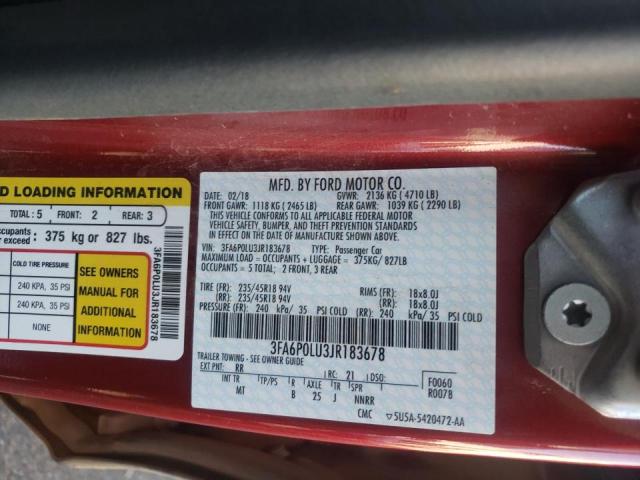 Photo 10 from auction – 2018 FORD FUSION SE with VIN 3FA6P0LU3JR183678