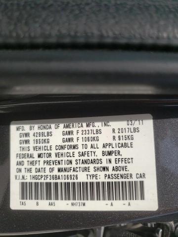 Photo 10 from auction – 2011 HONDA ACCORD LX with VIN 1HGCP2F36BA106926
