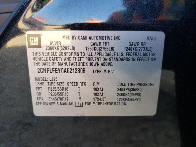 Photo 10 from auction – 2010 CHEVROLET EQUINOX LT with VIN 2CNFLFEY0A6212808