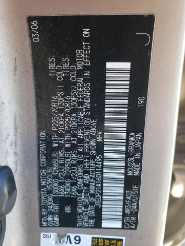 Photo 10 from auction – 2006 TOYOTA HIGHLANDER with VIN JTEDP21A160114495