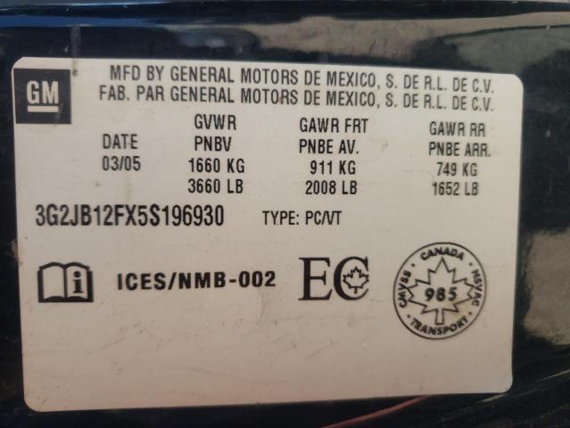 Photo 10 from auction – 2005 PONTIAC SUNFIRE with VIN 3G2JB12FX5S196930